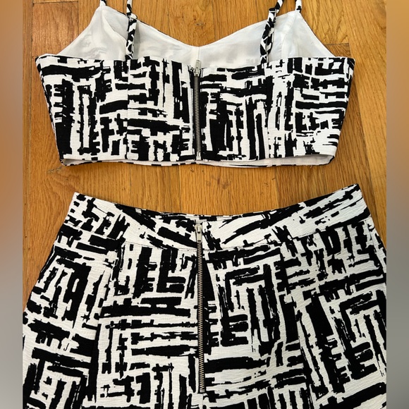 Forever21 Black and White crop top and skirt set, Small - Picture 3 of 9